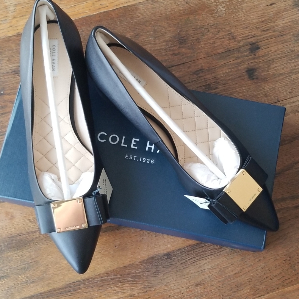 Cole Haan Black Tali Modern Bow Pump NIB